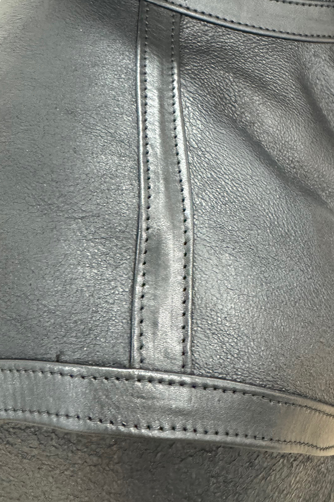Bomber montone pelo nero uomo con zip aviatore B5