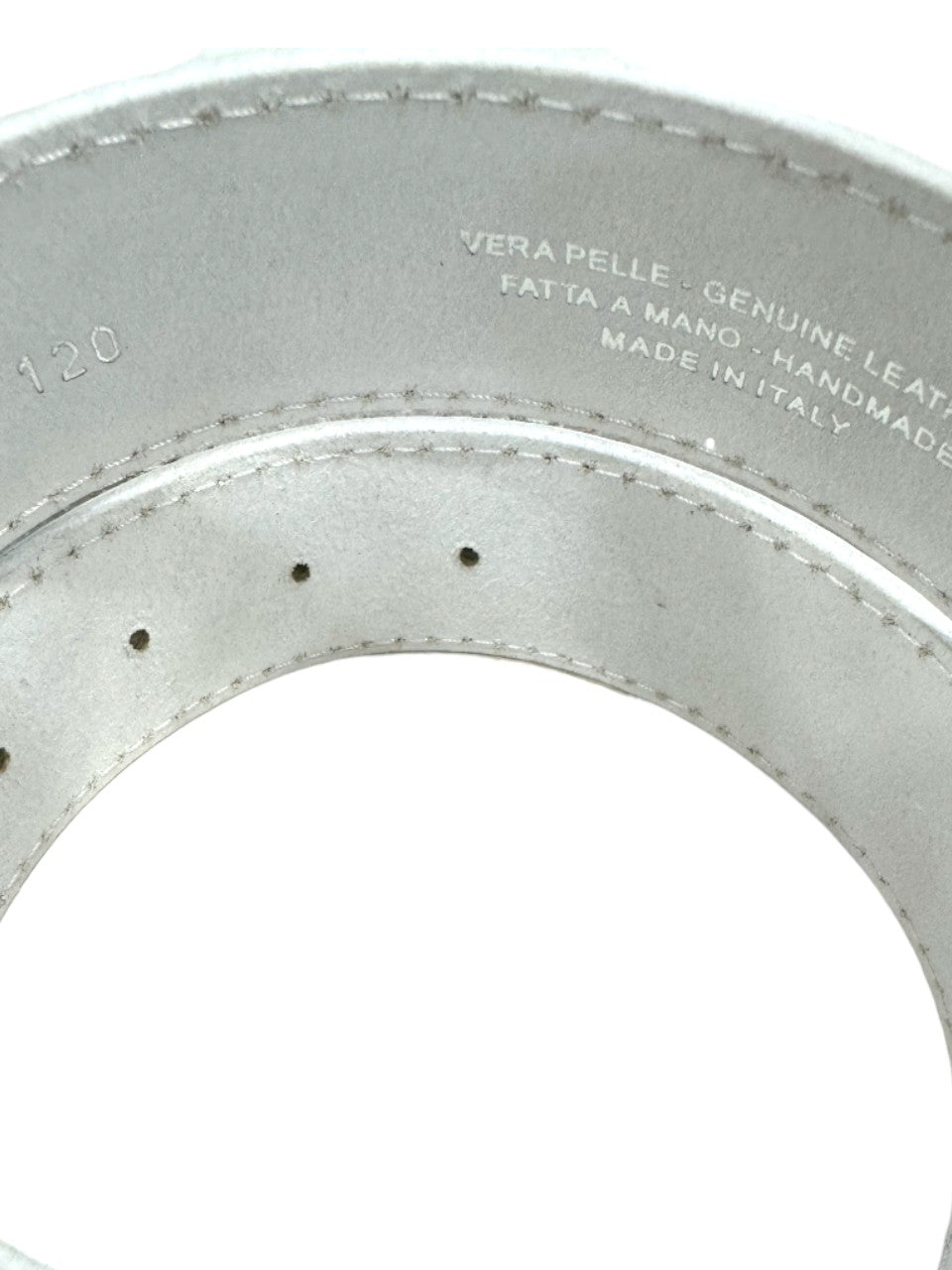 Cintura in vera pelle bianca