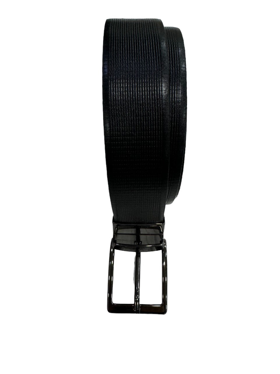 Cintura in vera pelle double face nero marrone