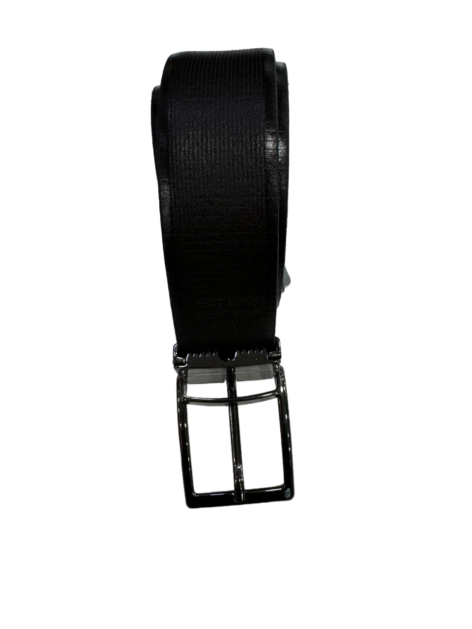 Cintura in vera pelle double face nero marrone