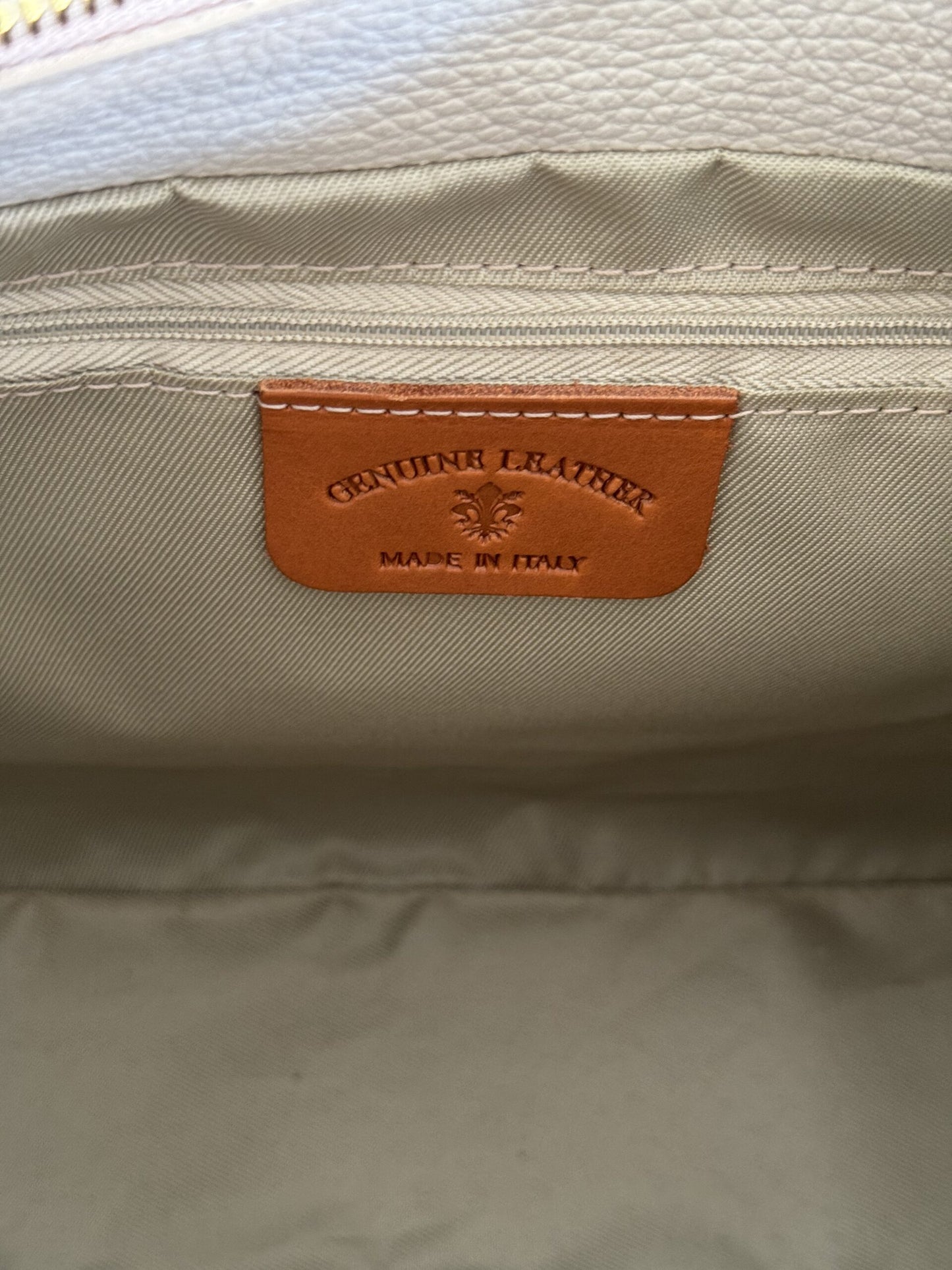 Borsa in vera pelle panna 1