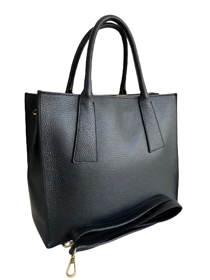 Borsa in vera pelle nero 19