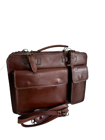 Borsa marrone in vera pelle dottore