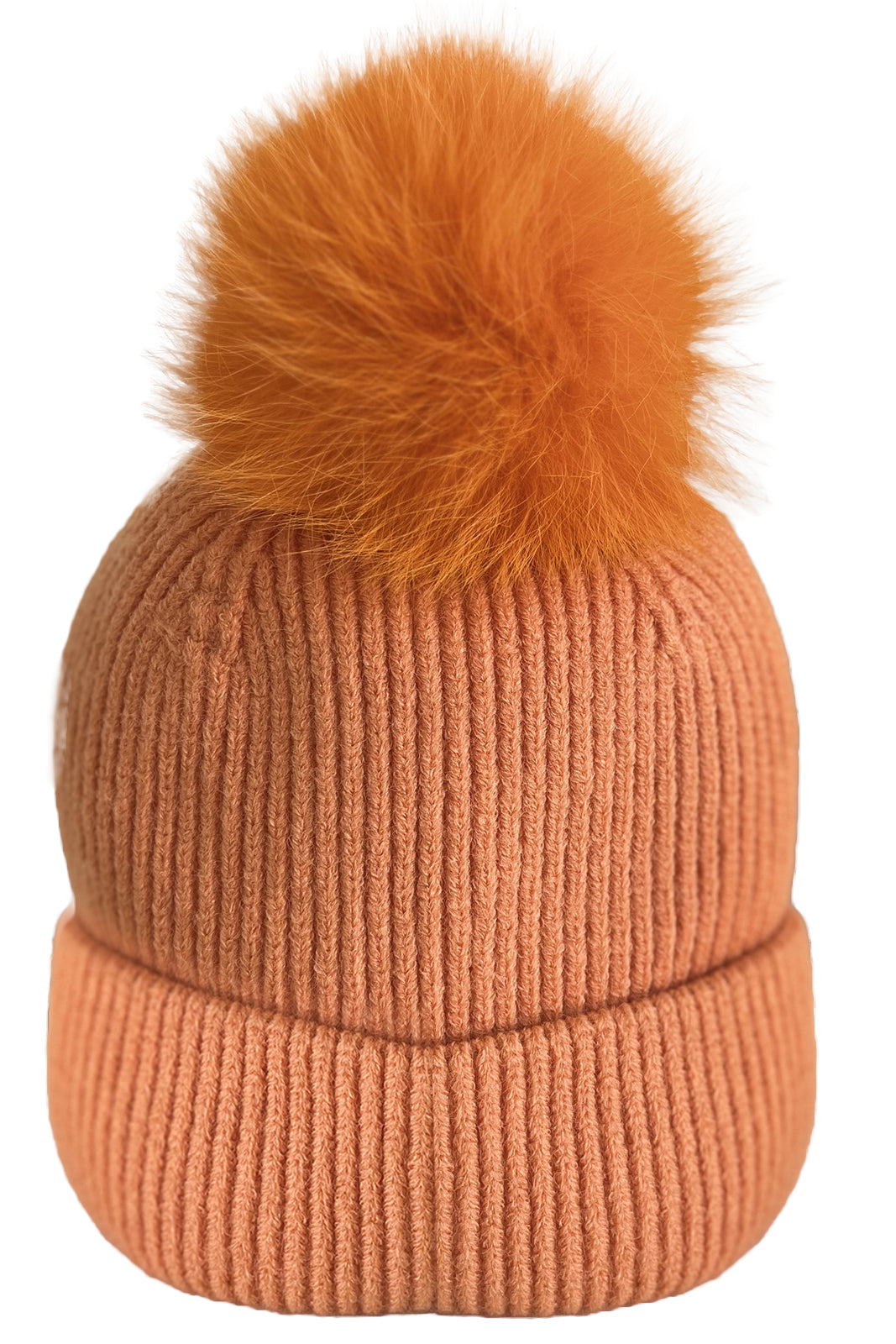 Berretto in lana con pon pon in murmasky arancio