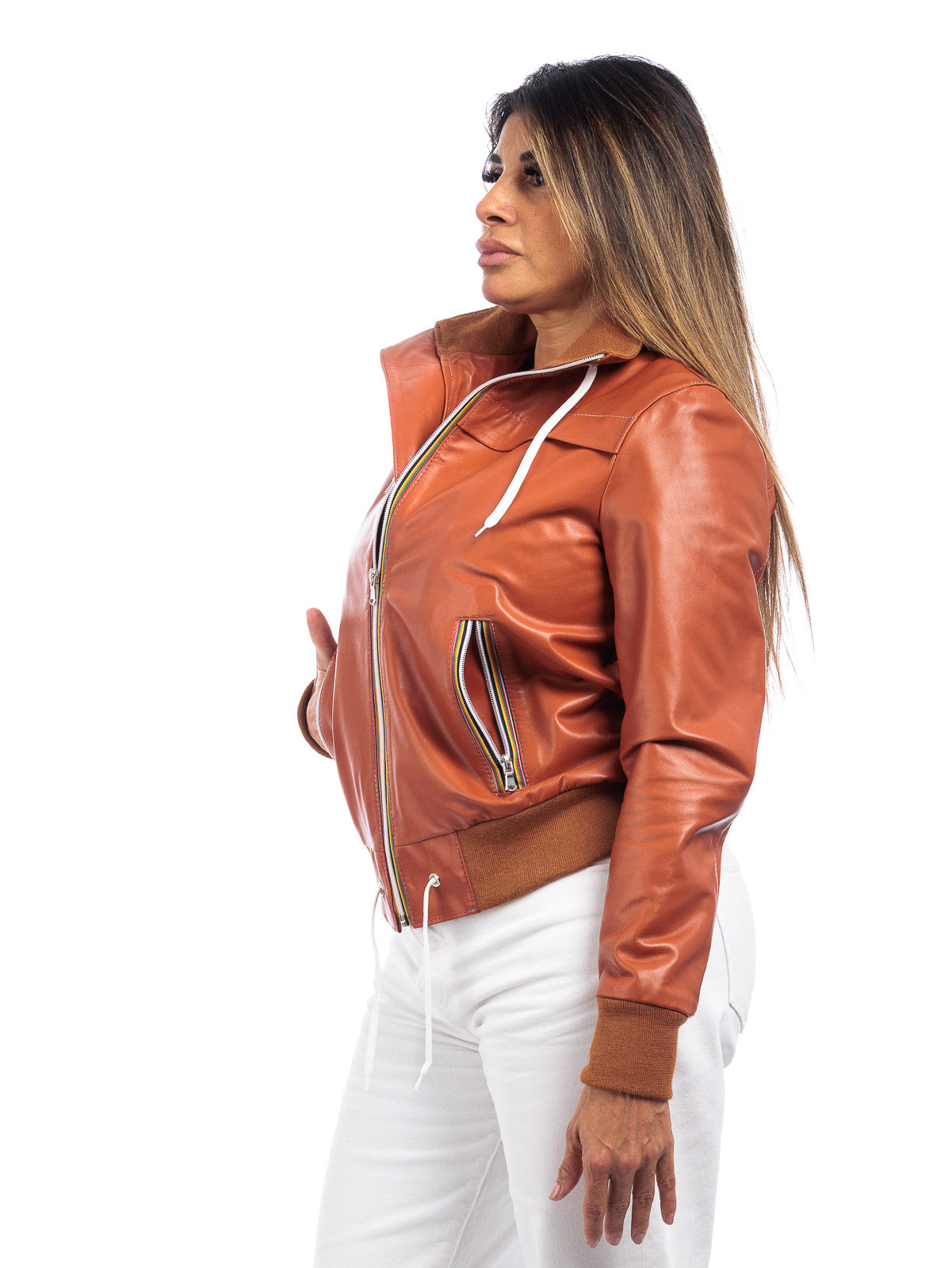 Bomber Gold Bunn con zip arancio DONNA