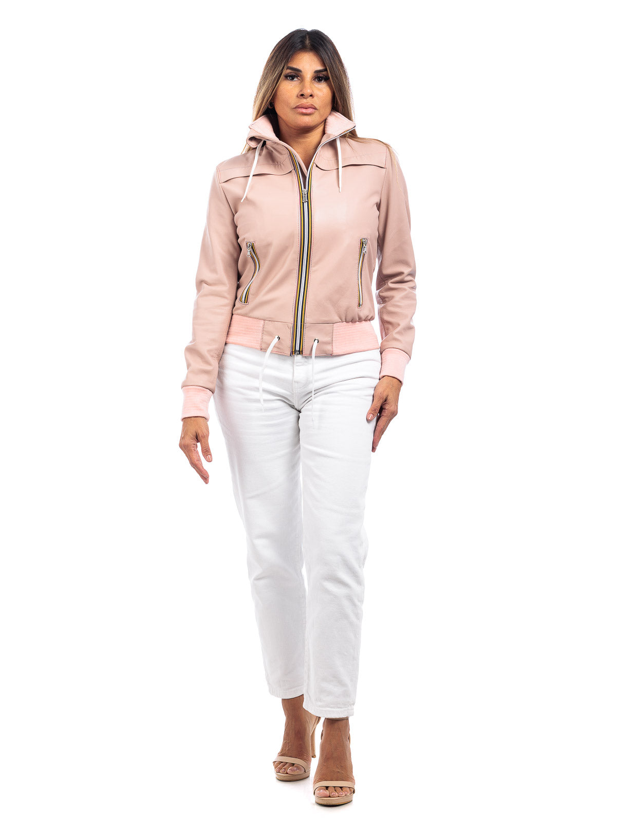 Bomber Gold Bunn con zip rosa DONNA