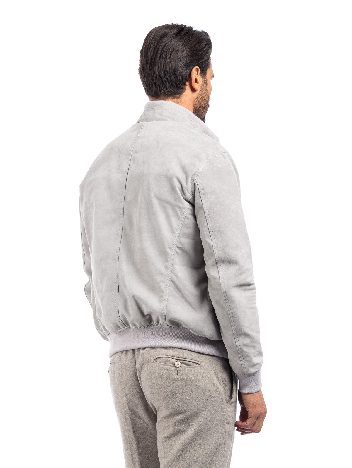 Bomber in camoscio di renna con zip POLO ghiaccio
