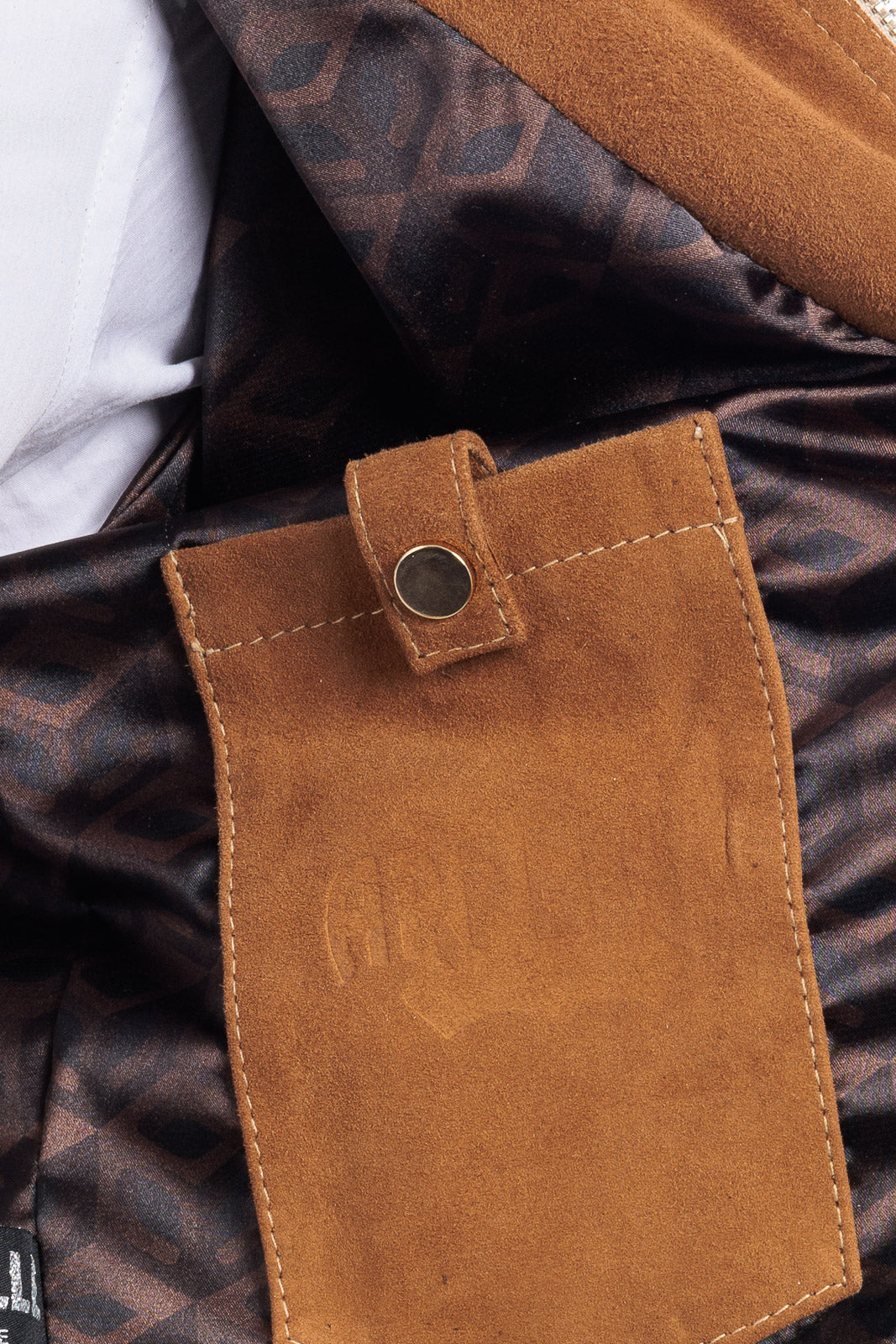 Bomber in camoscio di renna uomo con zip NUV whisky
