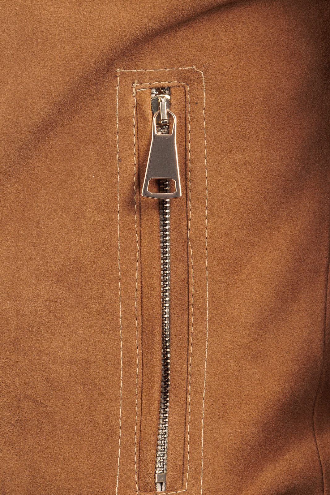 Bomber in camoscio di renna uomo con zip NUV whisky