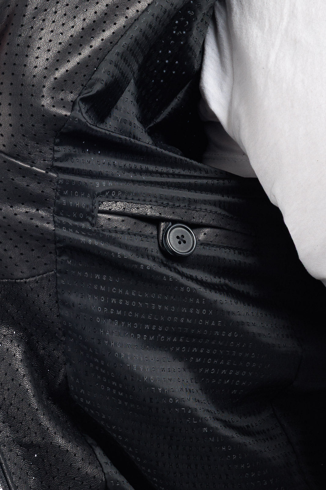Bomber in pelle con zip GP nero traforato