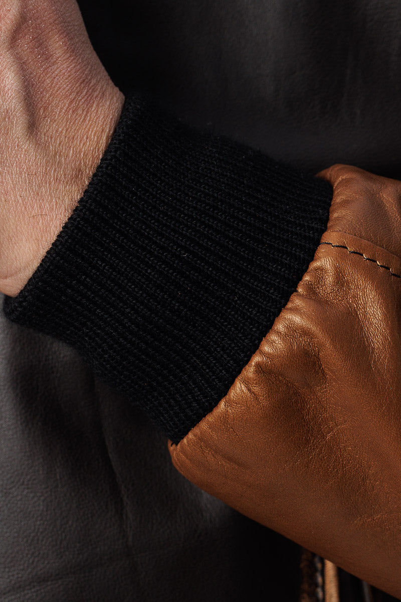 Bomber in vera pelle bicolore REGLAN