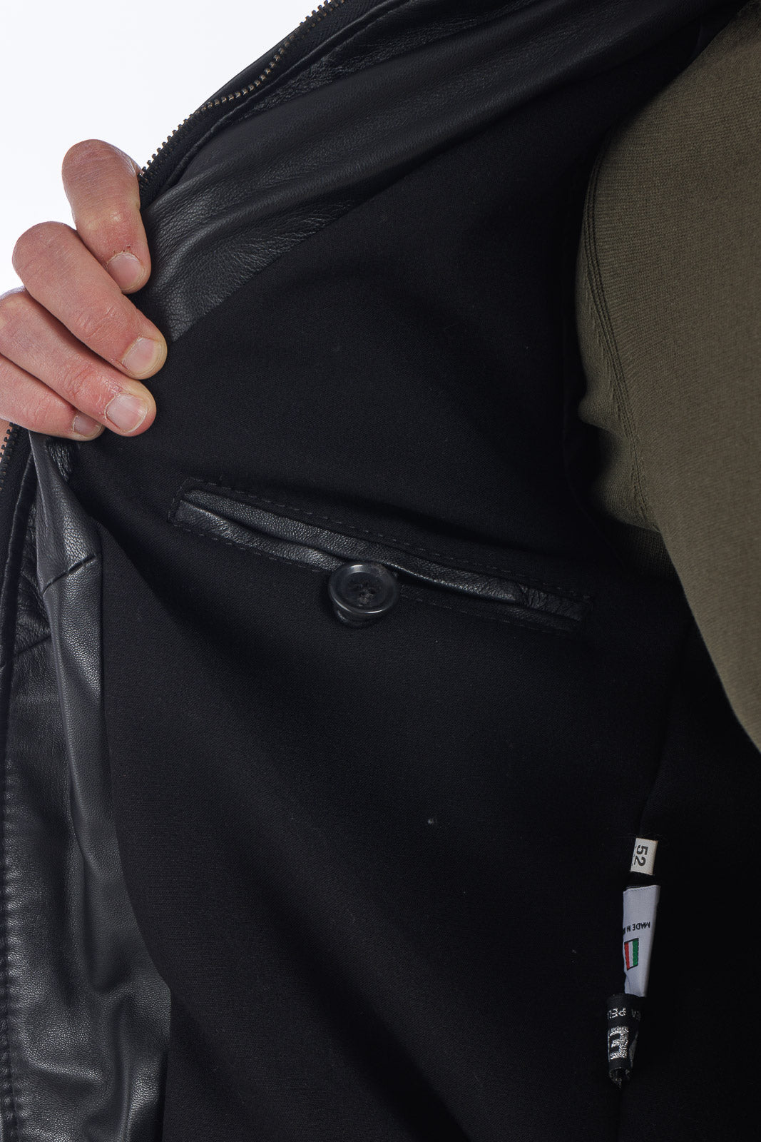 Bomber in vera pelle uomo con zip REGLAN PAT