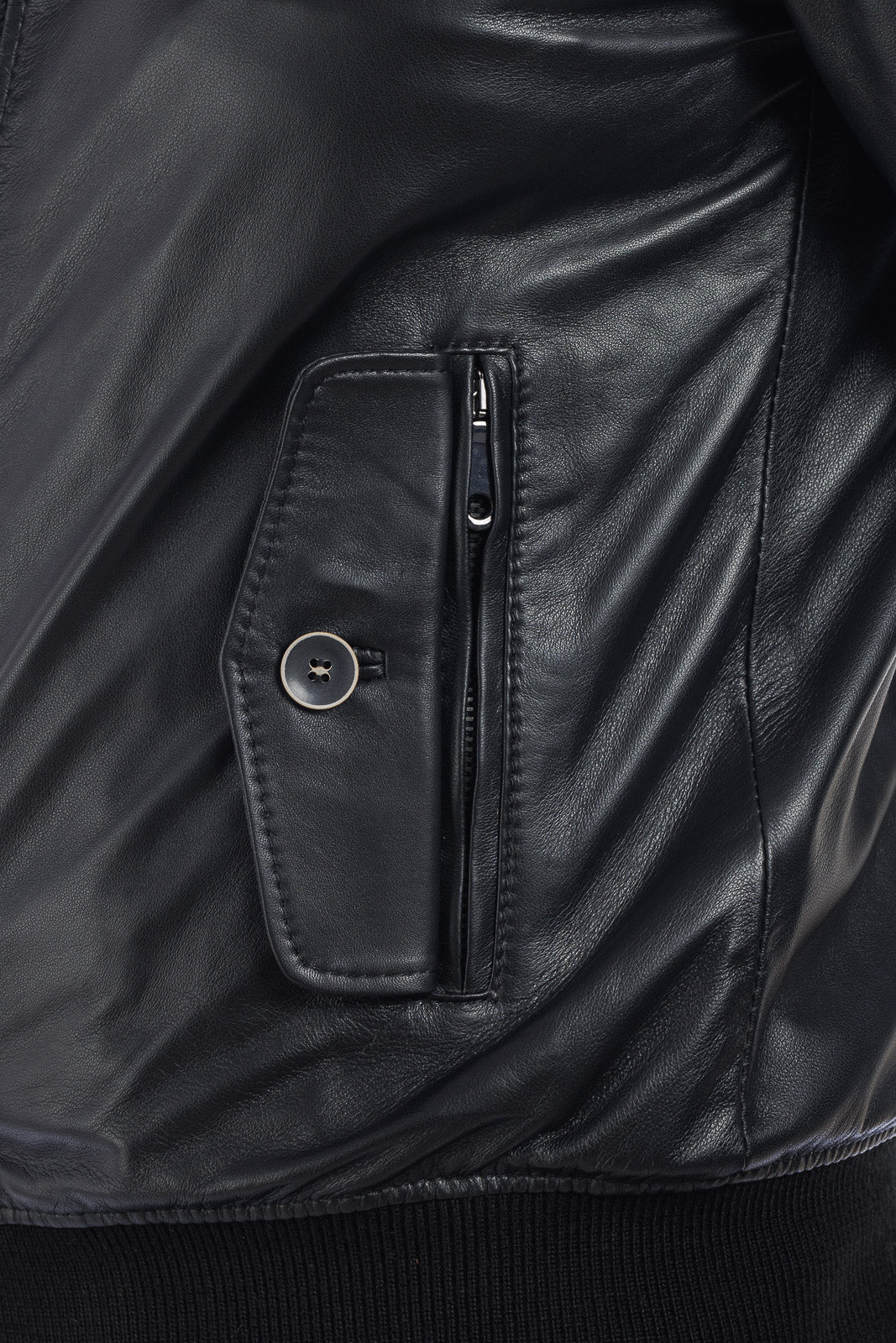 Bomber in vera pelle uomo con zip REGLAN PAT