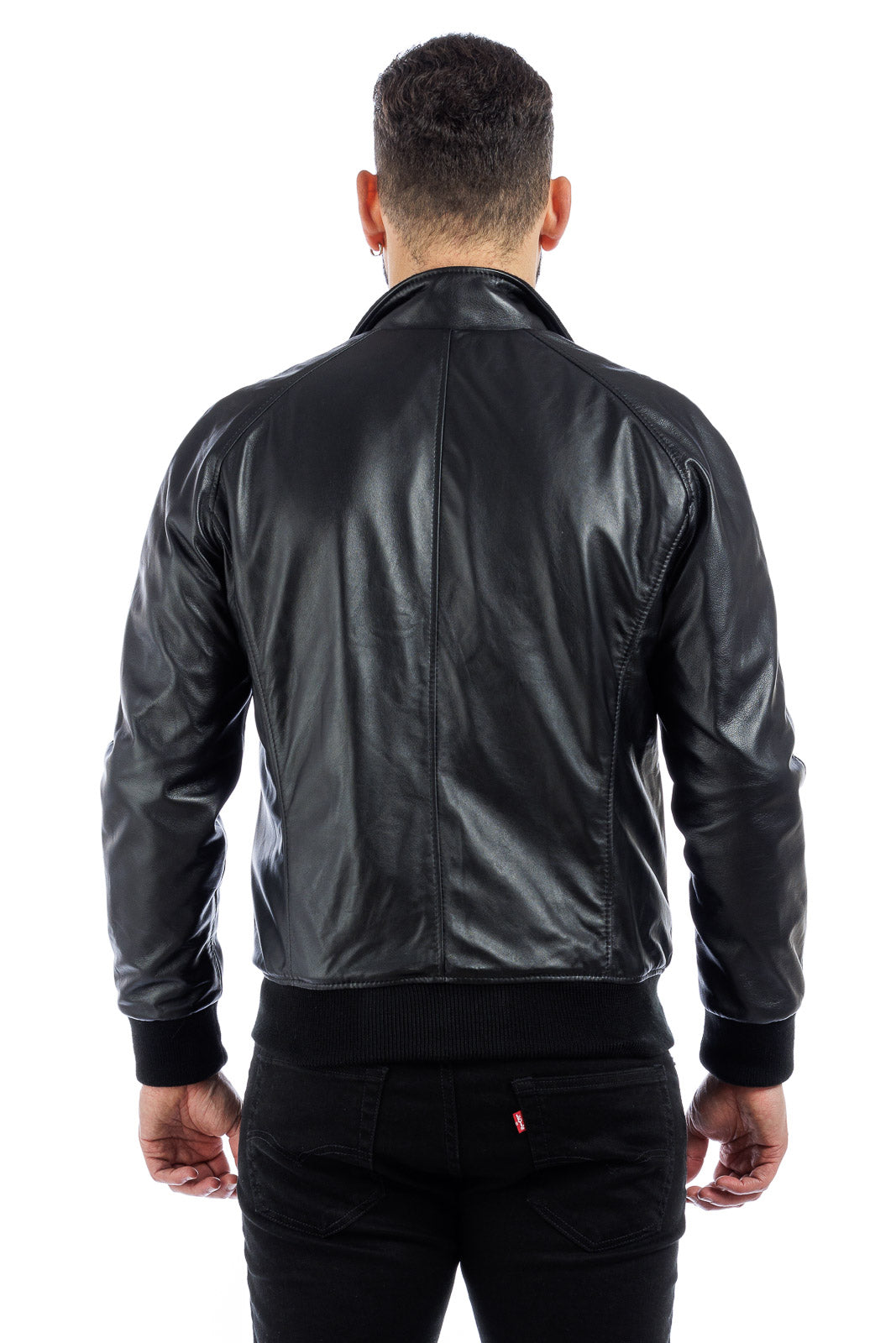 Bomber in vera pelle uomo con zip REGLAN PAT