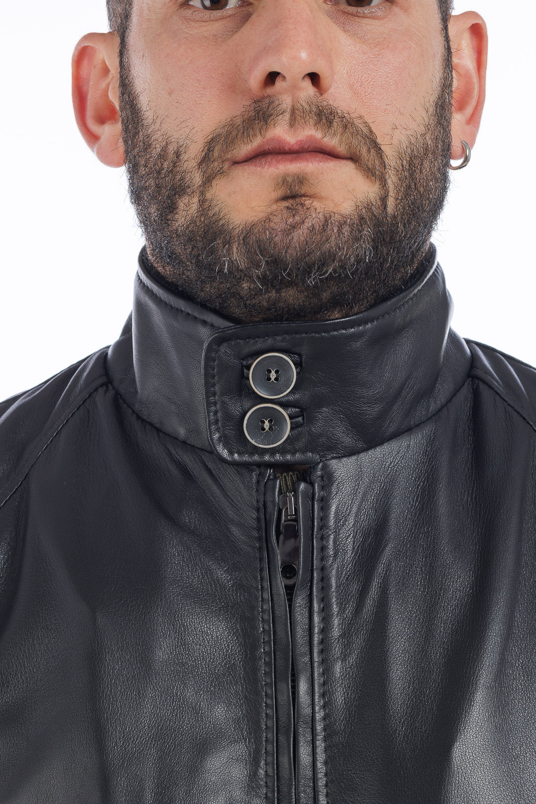 Bomber in vera pelle uomo con zip REGLAN PAT