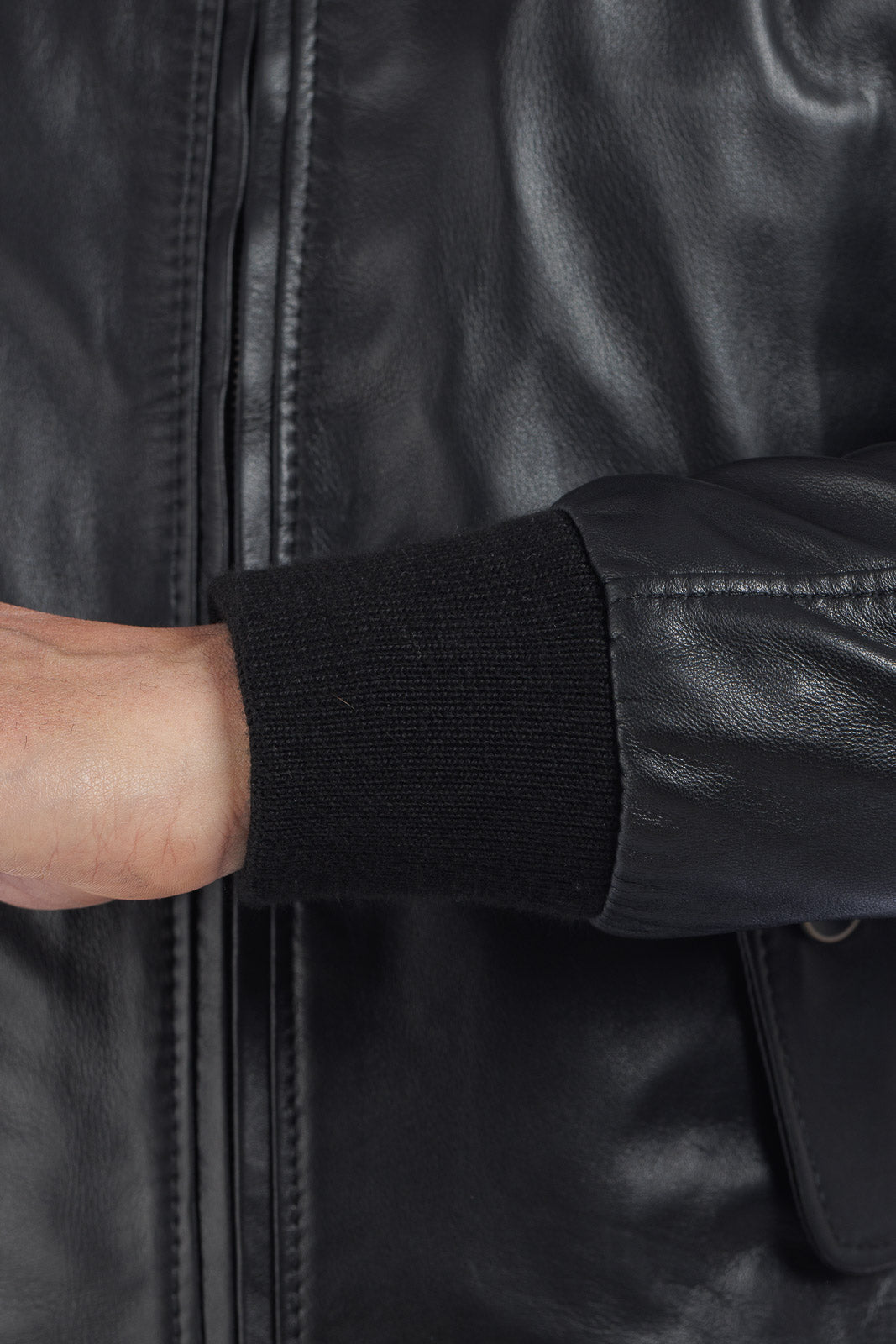 Bomber in vera pelle uomo con zip REGLAN PAT