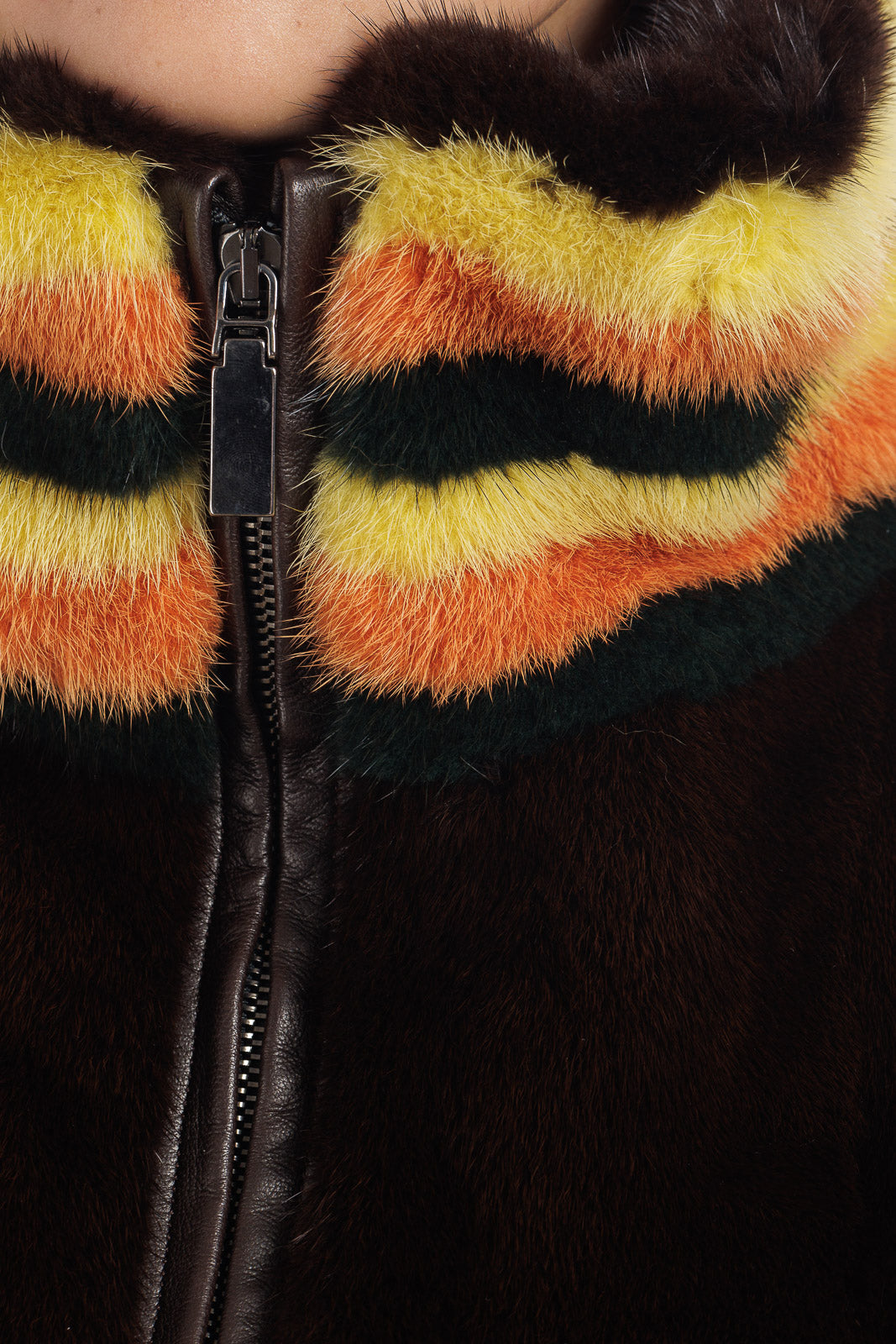 Bomber lungo di visone scanbrown