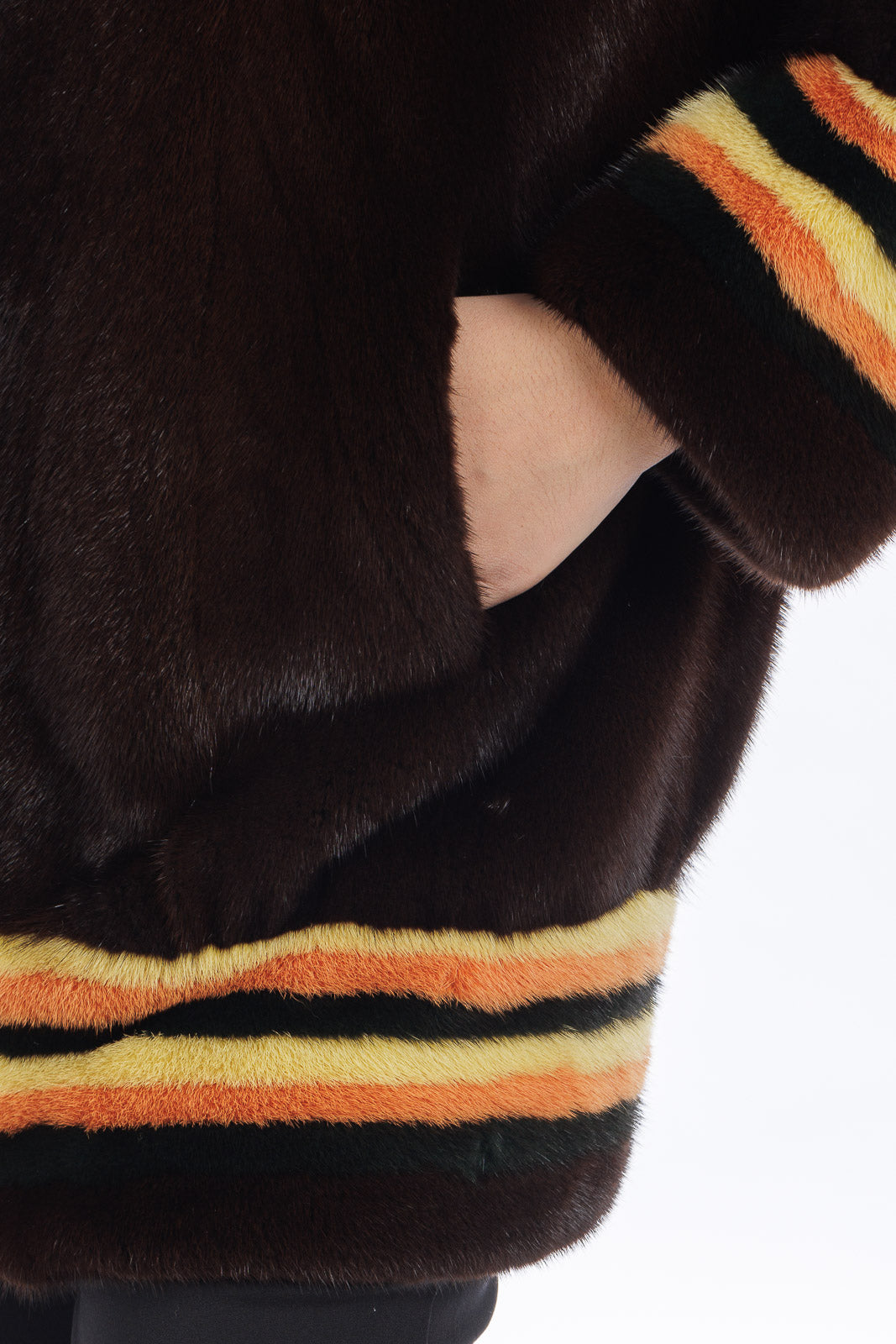 Bomber lungo di visone scanbrown