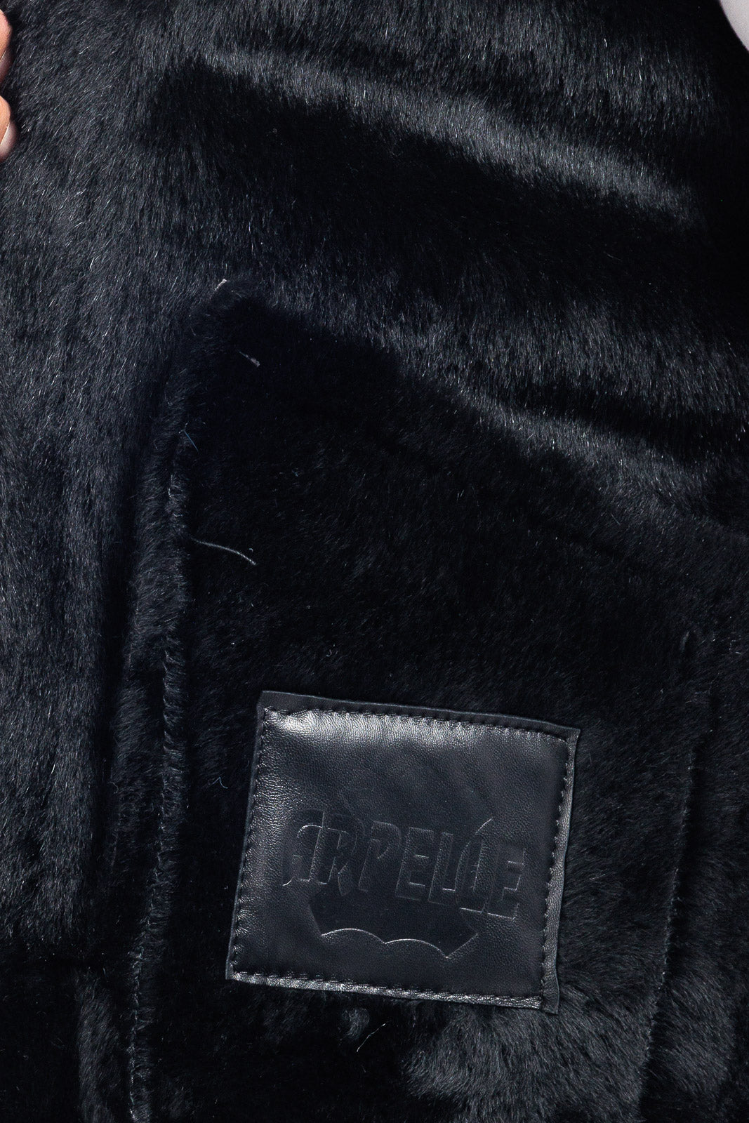 Bomber montone pelo nero uomo con zip aviatore B5