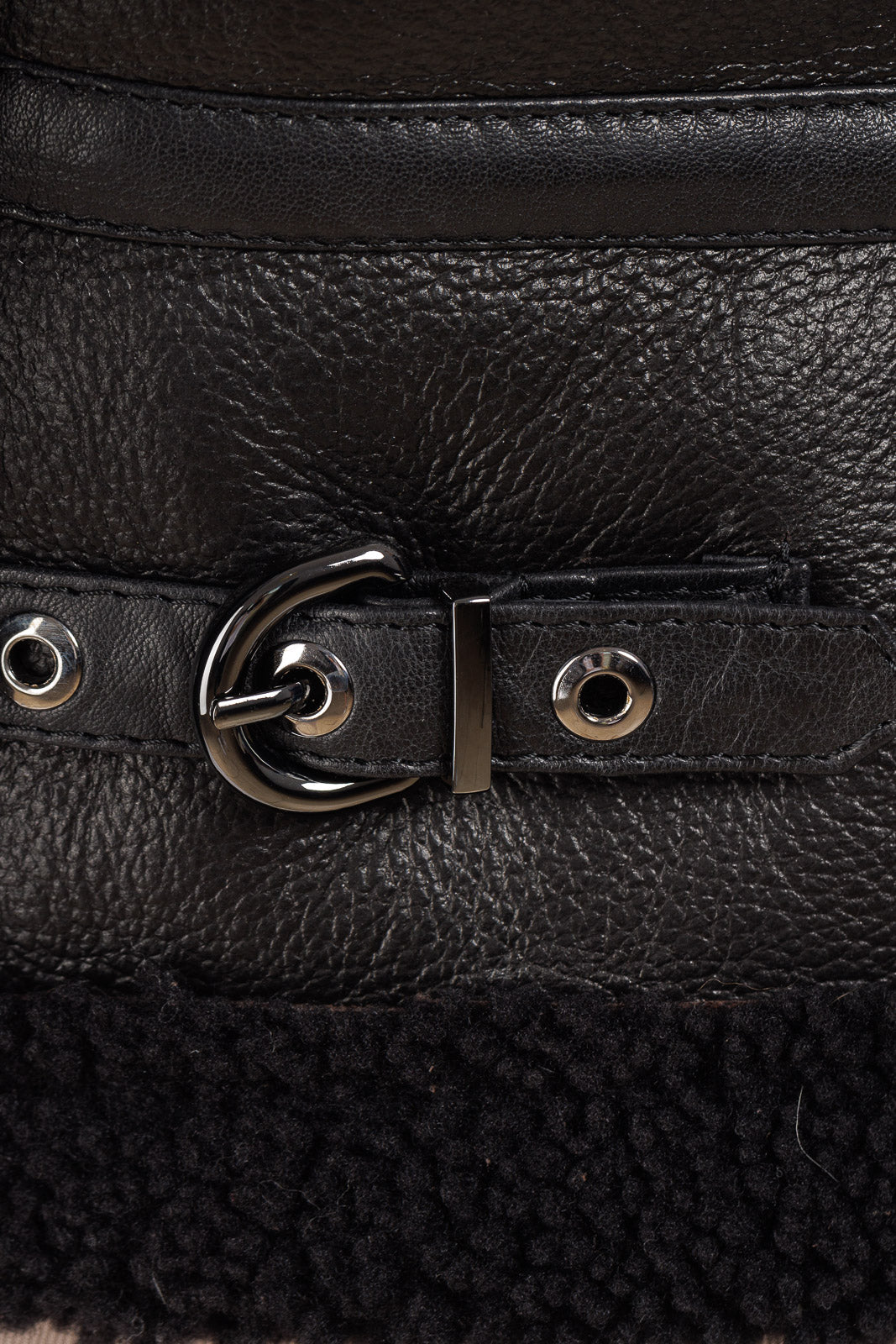 Bomber montone pelo nero uomo con zip aviatore ROCKY B3