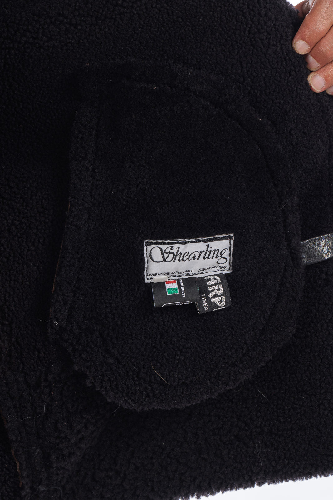 Bomber montone pelo nero uomo con zip aviatore B5