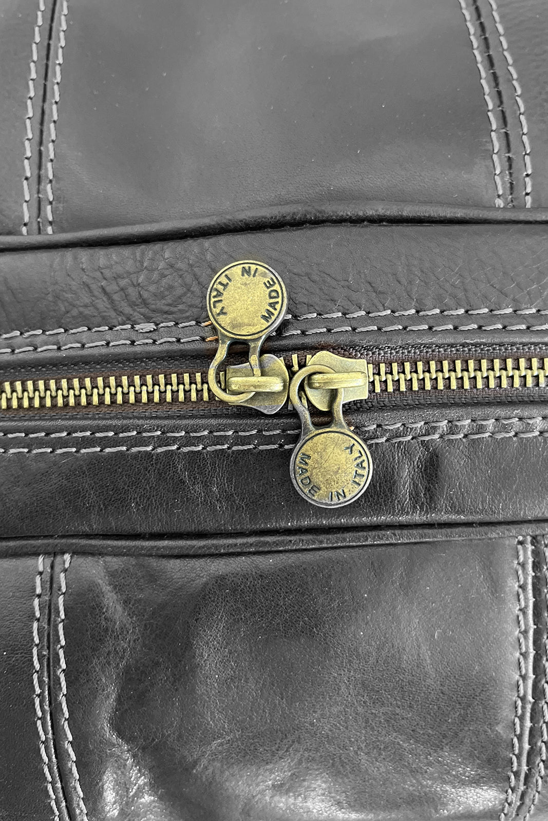 Borsone in vera pelle nero