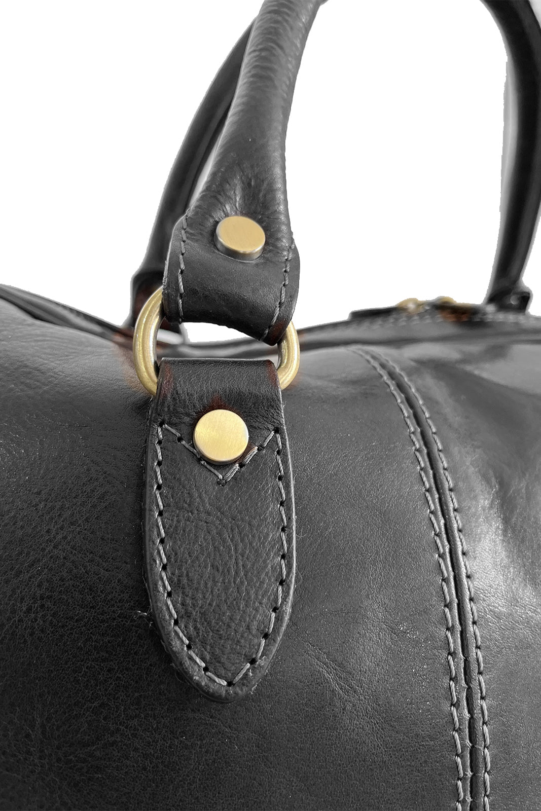 Borsone in vera pelle nero