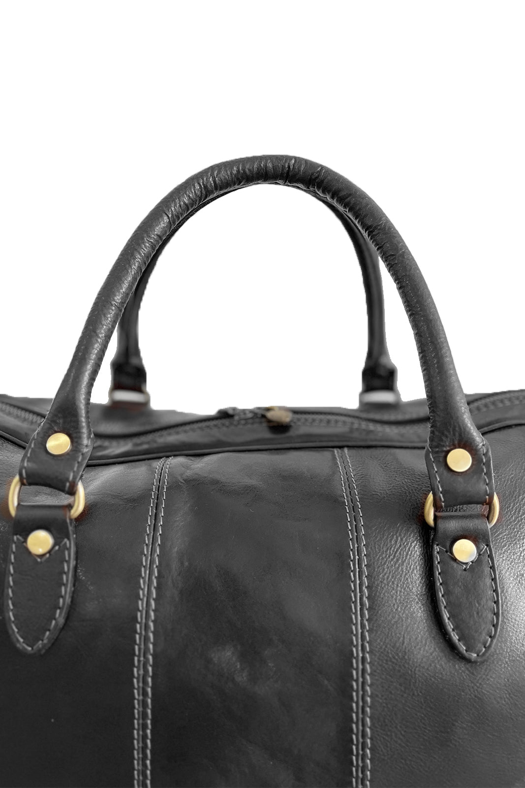 Borsone in vera pelle nero