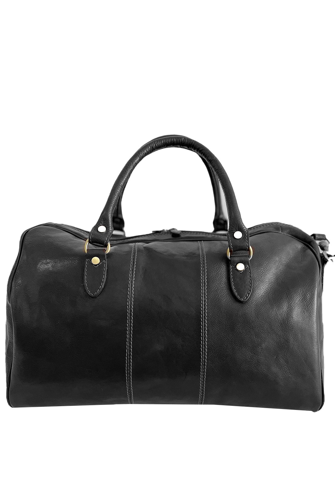 Borsone in vera pelle nero