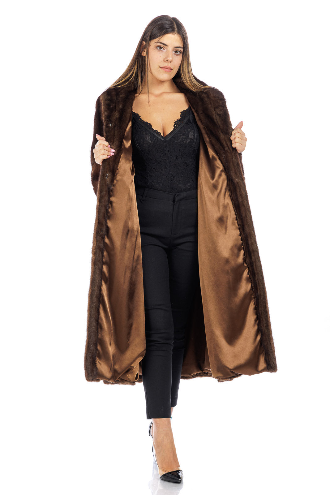 Cappotto di pelliccia di visone demy buff
