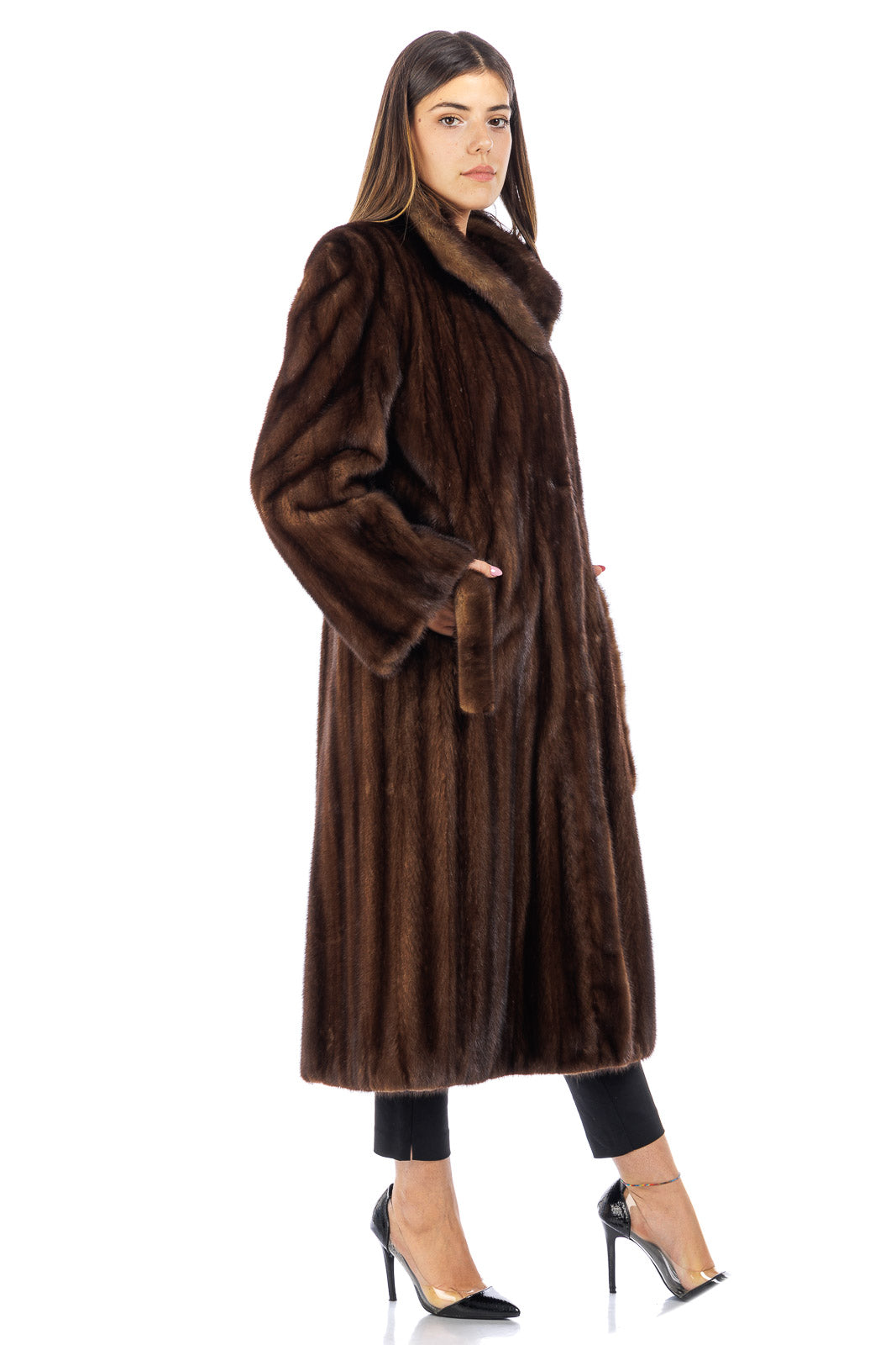 Cappotto di pelliccia di visone demy buff