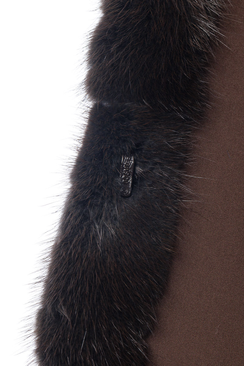 Cappotto di pelliccia di visone scanbrown