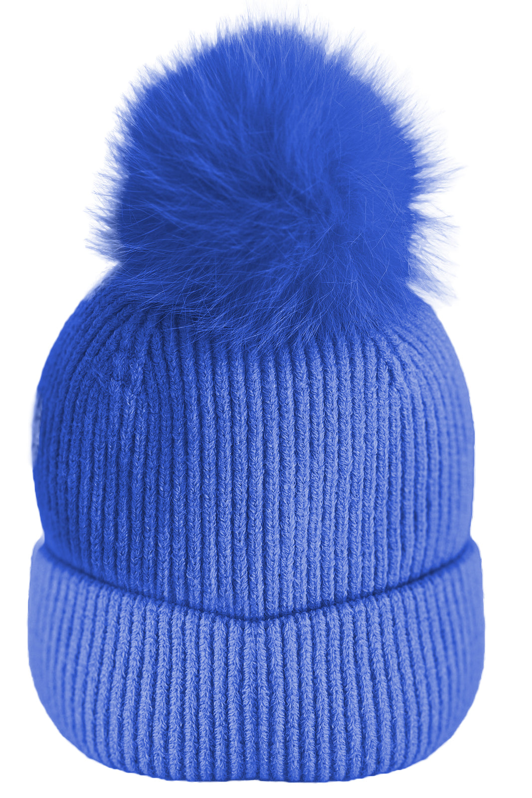 Berretto in lana con pon pon in murmasky blu