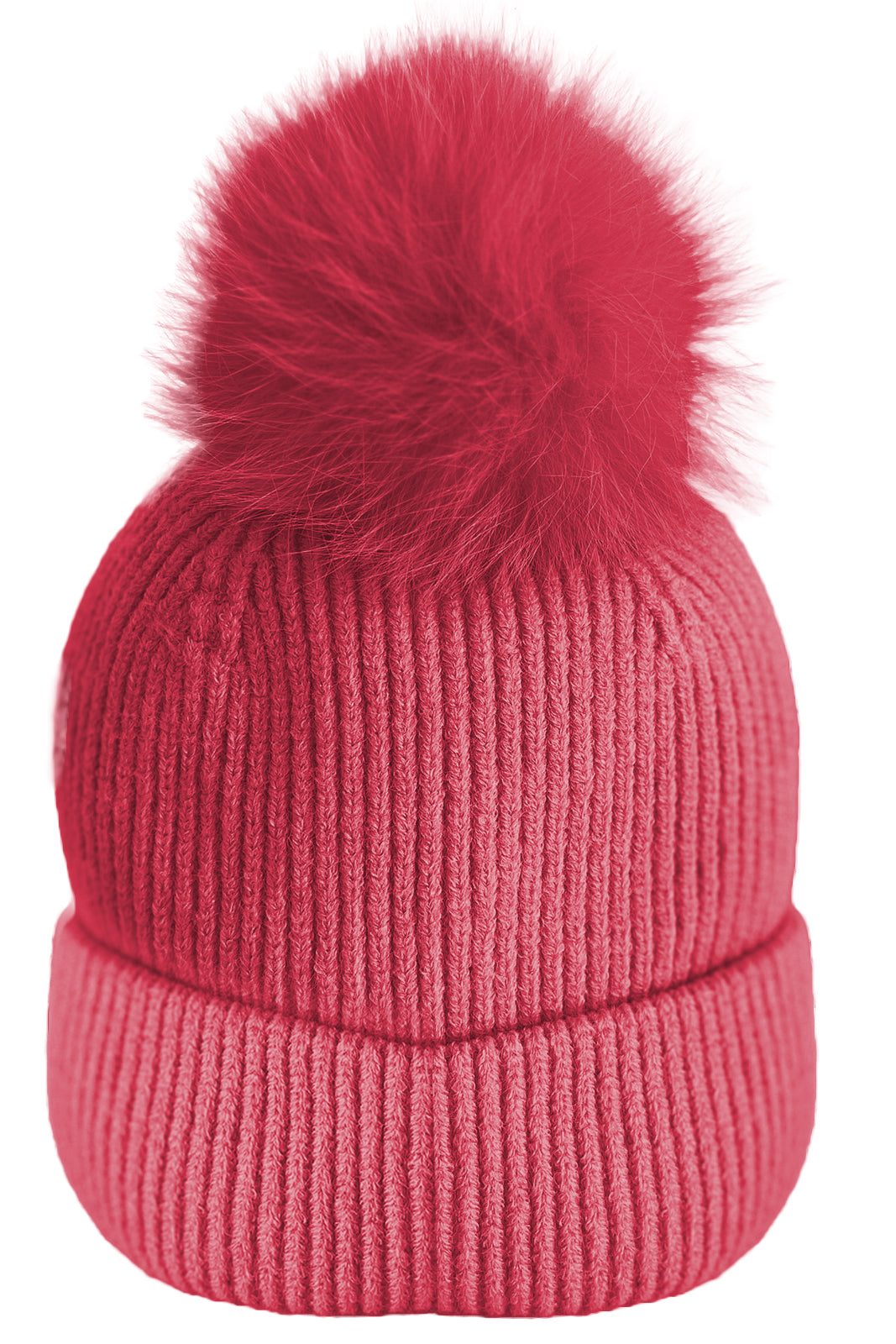 Berretto in lana con pon pon in murmasky rosso