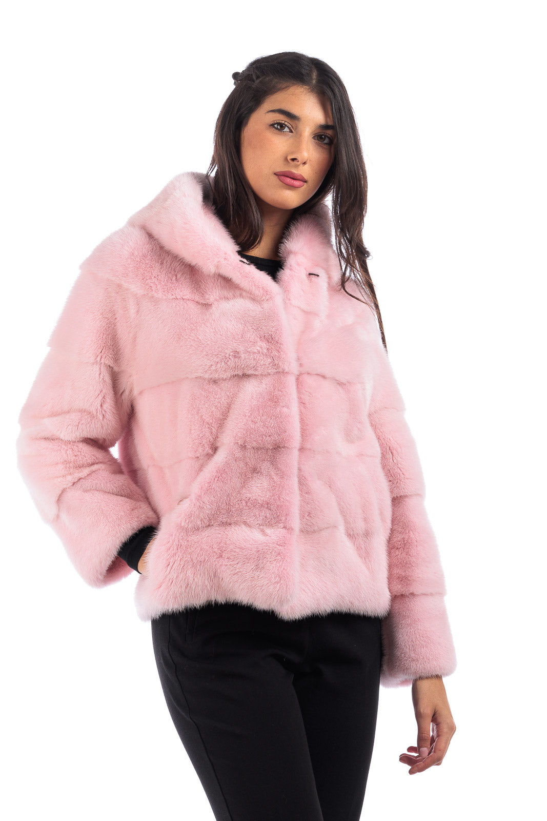 Giacca di pelliccia di visone pink