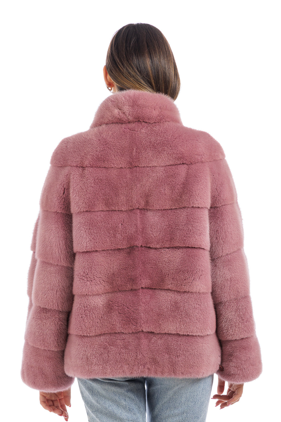 Giacca di pelliccia di visone rosa
