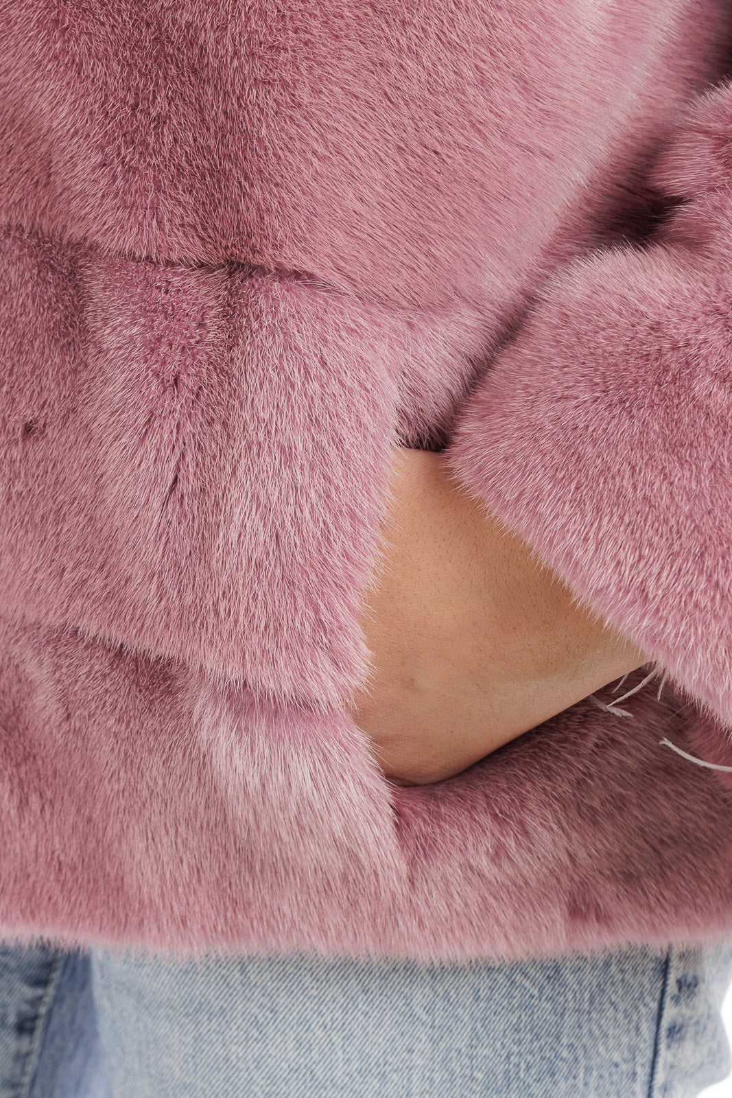 Giacca di pelliccia di visone rosa