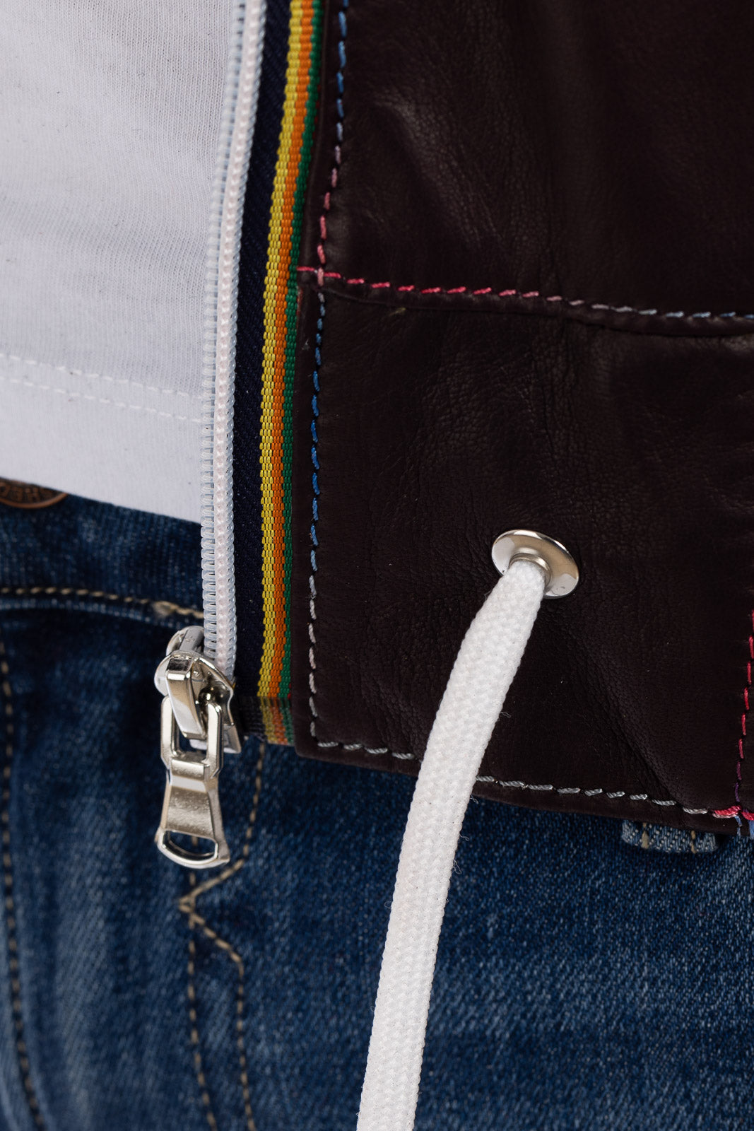Bomber Gold Bunn testa di moro in vera pelle con zip