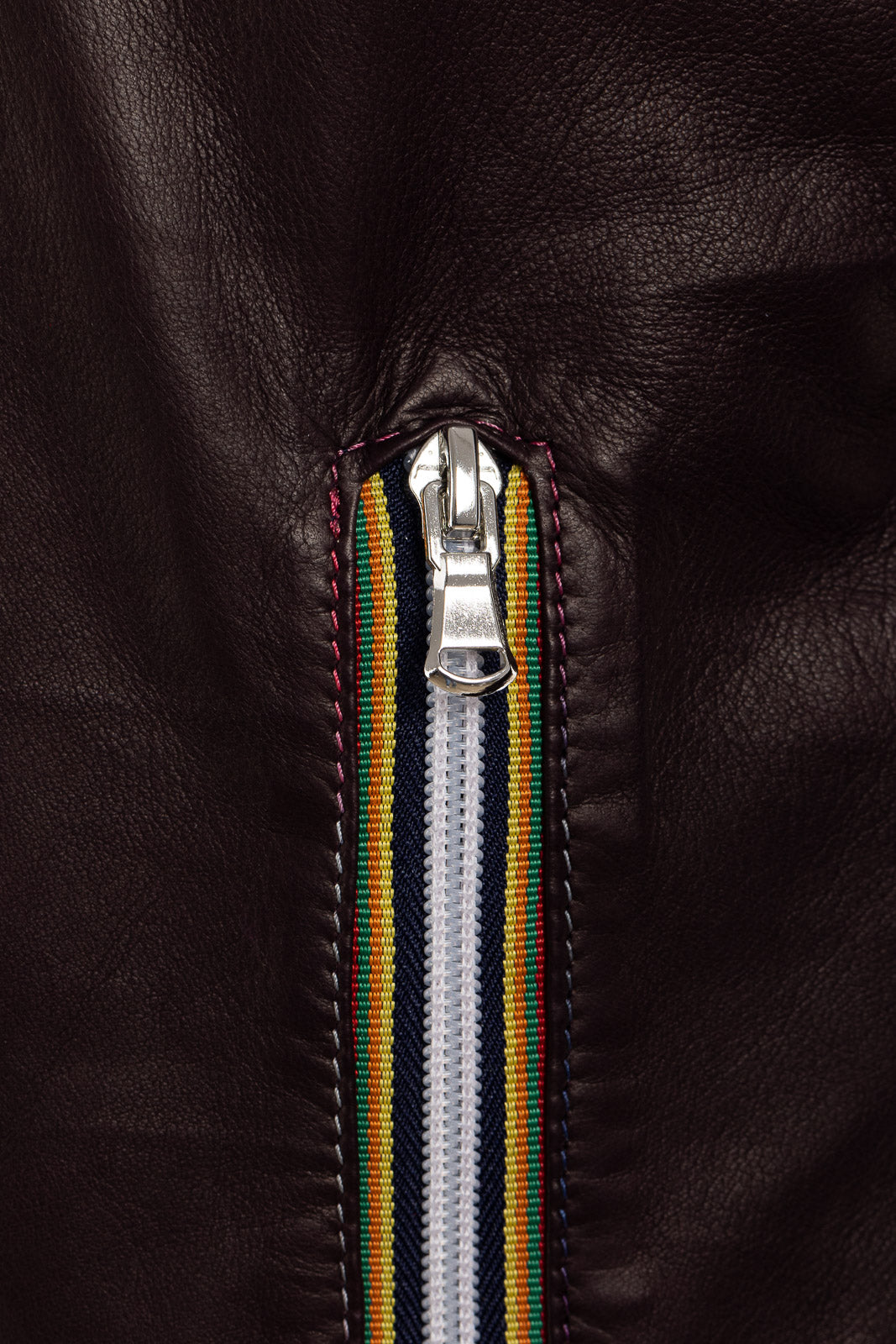 Bomber Gold Bunn testa di moro in vera pelle con zip
