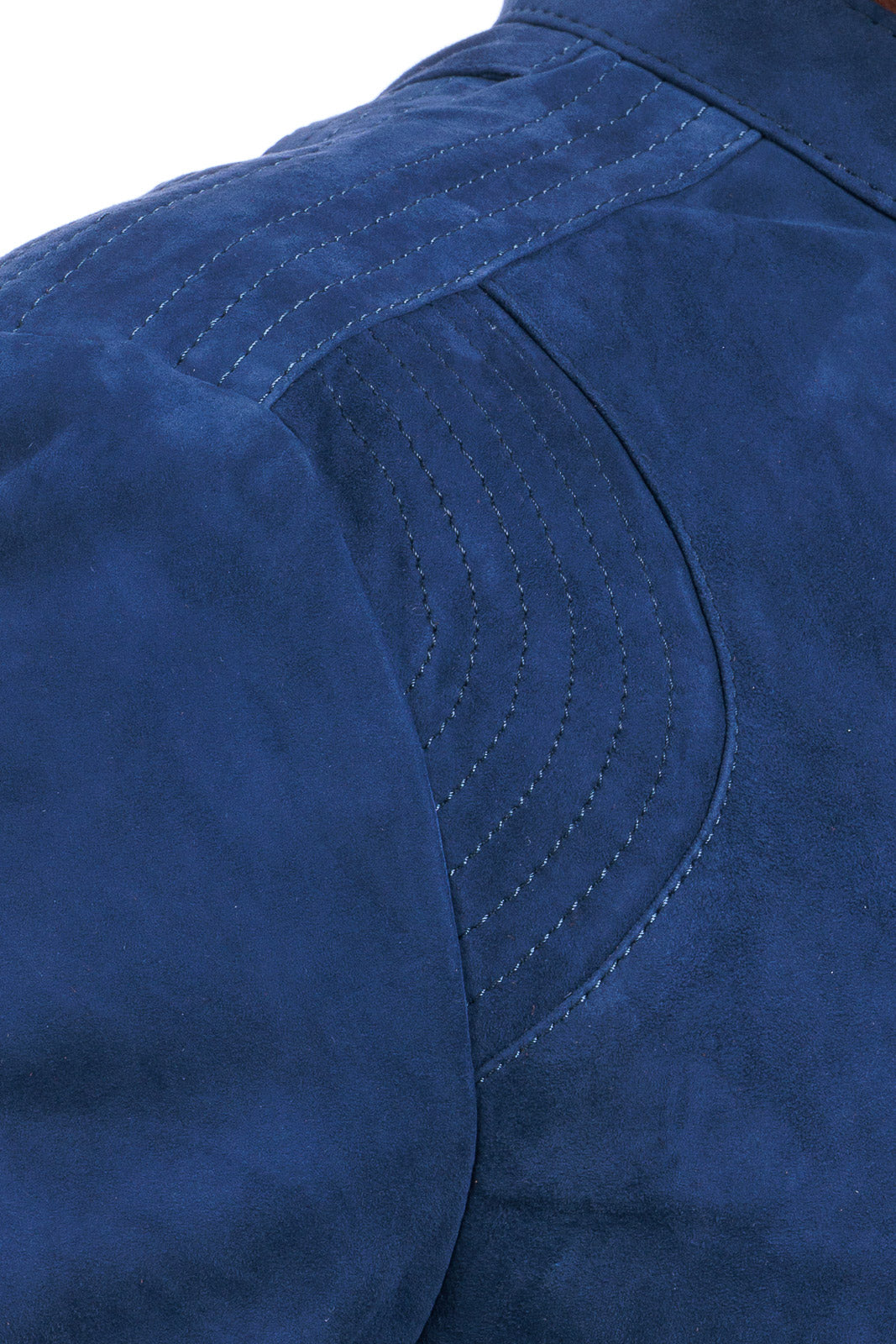 Giacca in camoscio di renna uomo con zip PP blu