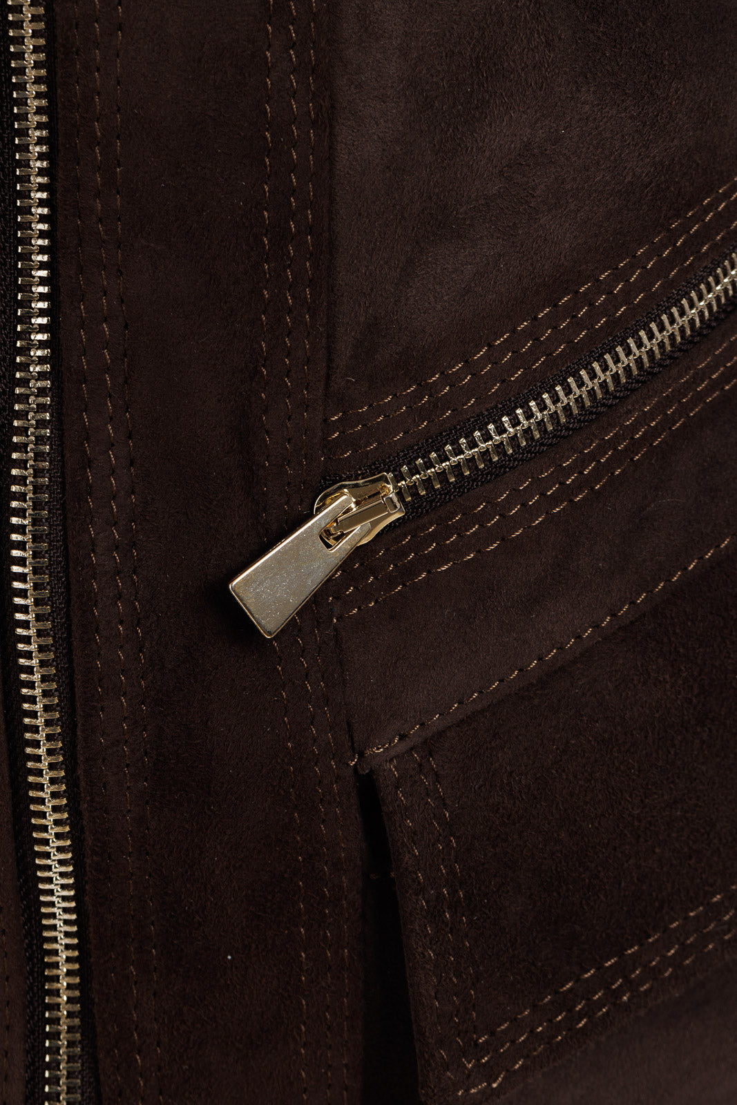 Giacca in camoscio donna con zip FAY marrone