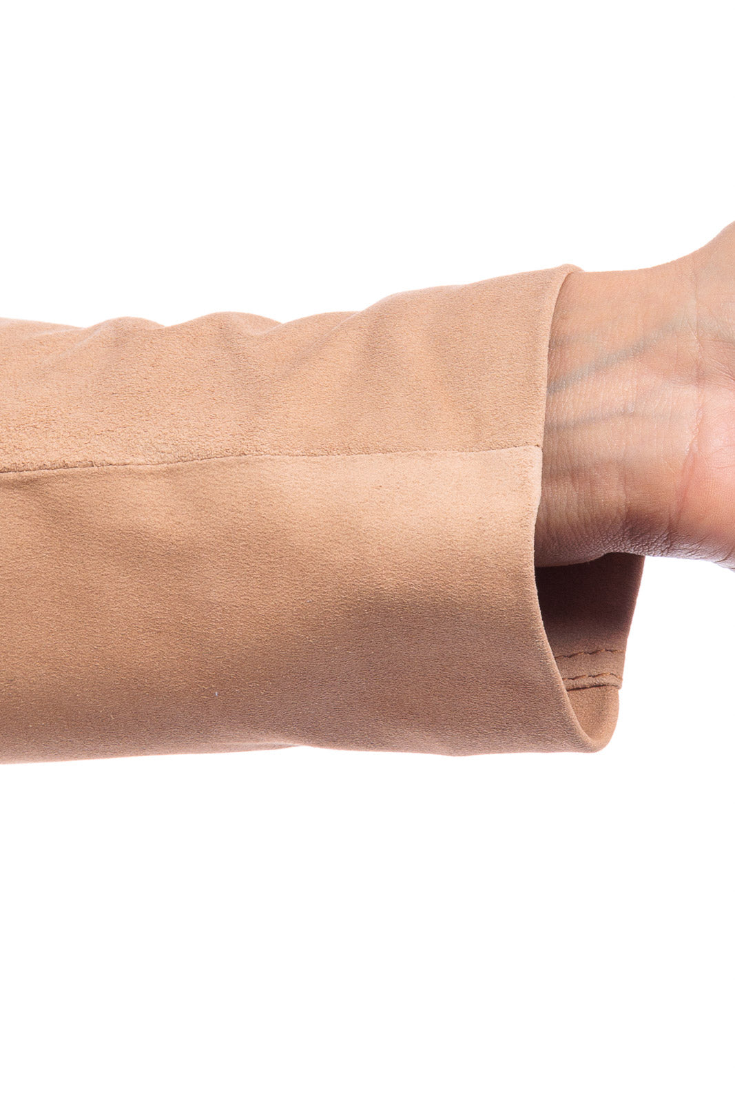 Giacca in camoscio donna con zip pulse cipria