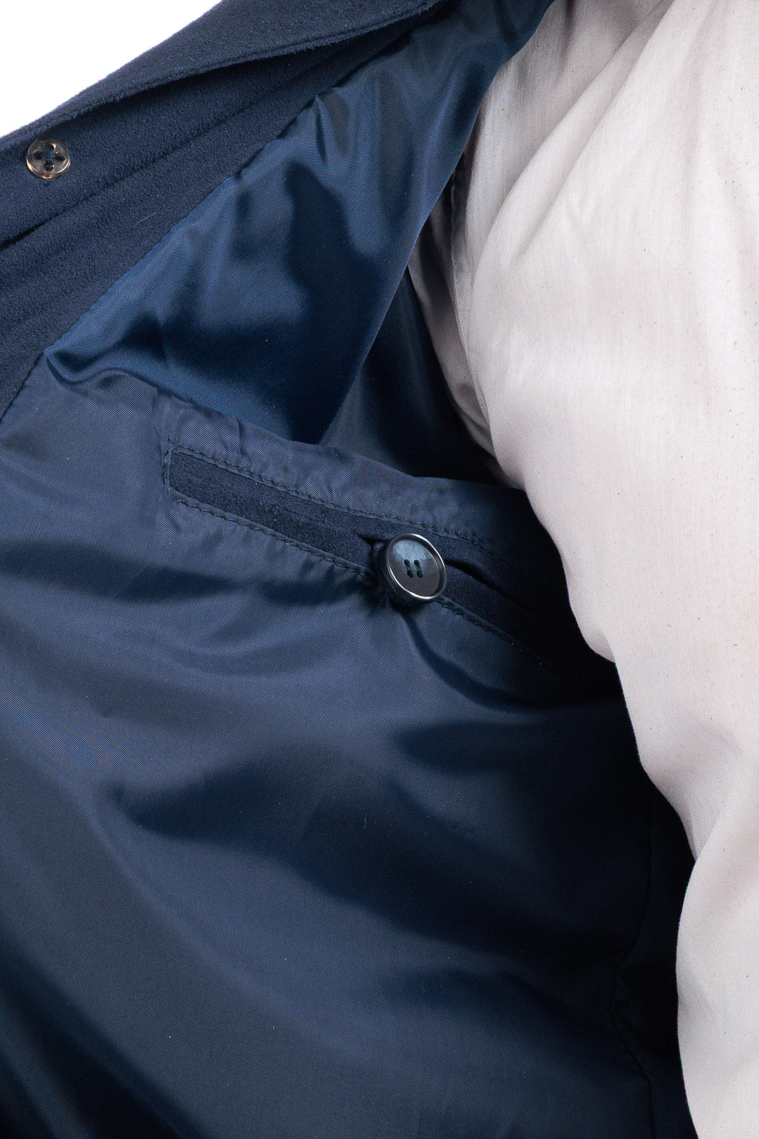 Bomber in camoscio uomo con bottoni e zip VAST blu