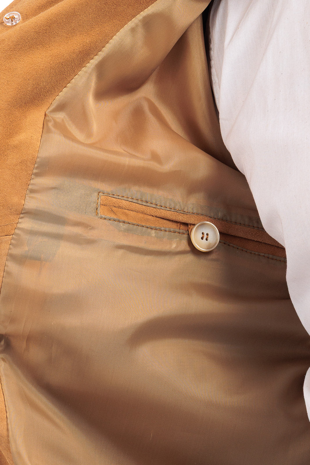 Bomber in camoscio uomo con bottoni e zip VAST whisky