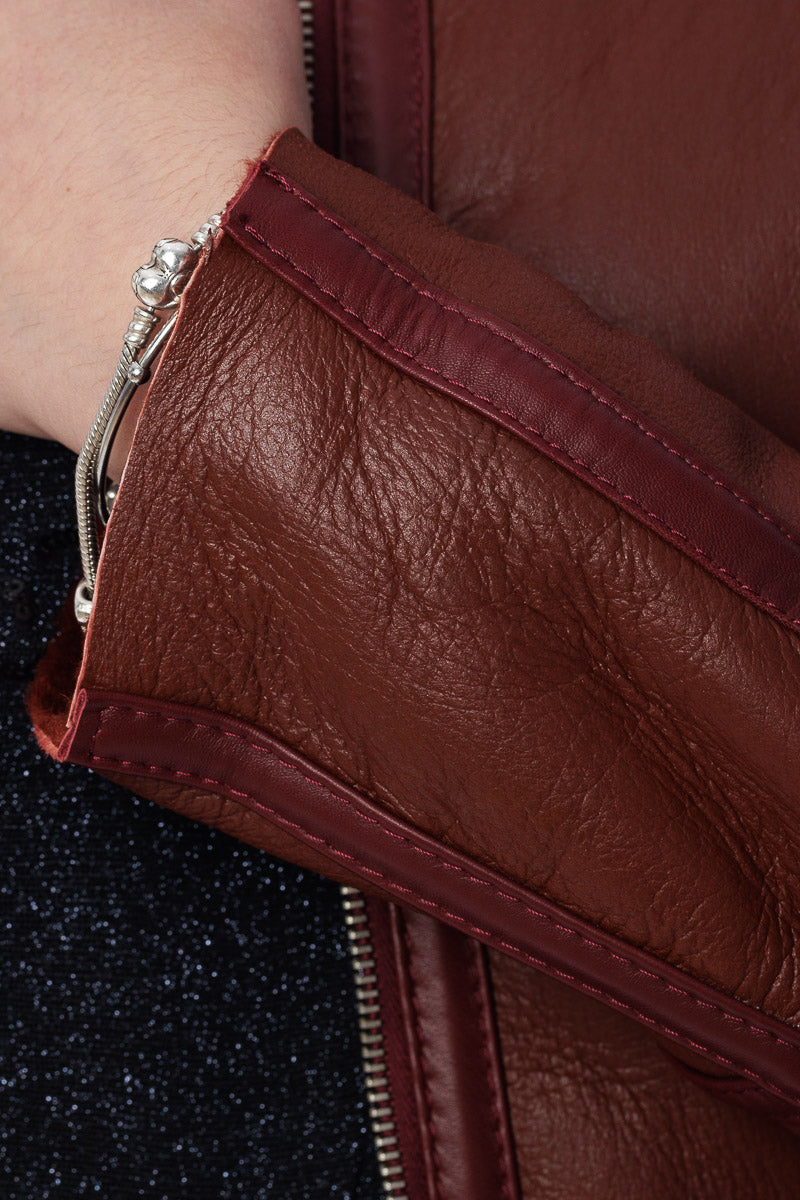 Giacca in montone shearling con zip