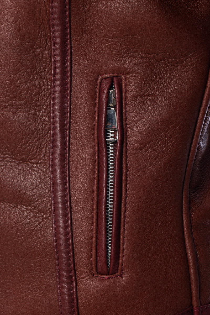Giacca in montone shearling con zip
