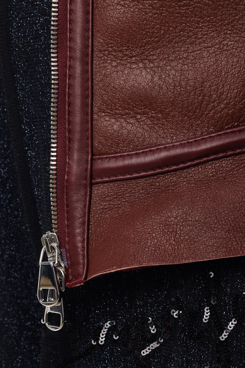 Giacca in montone shearling con zip