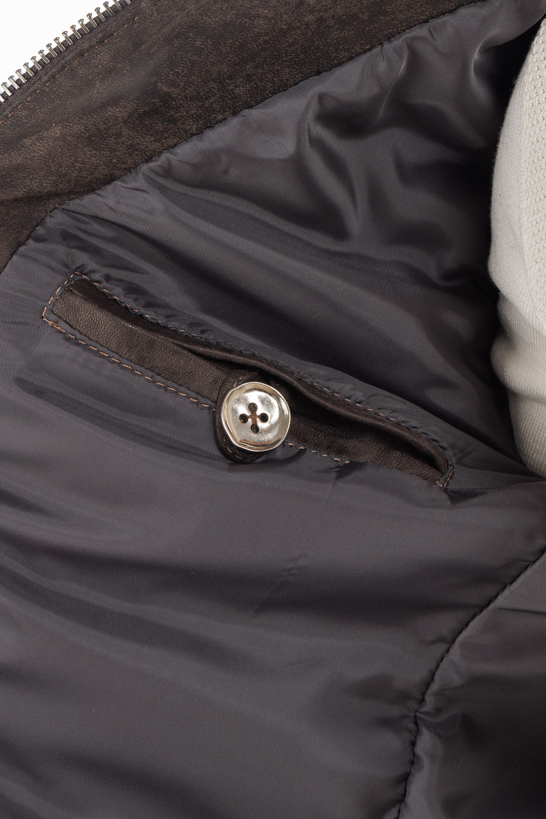 Giacca in pelle testa di moro vintage naturale con zip Triumph