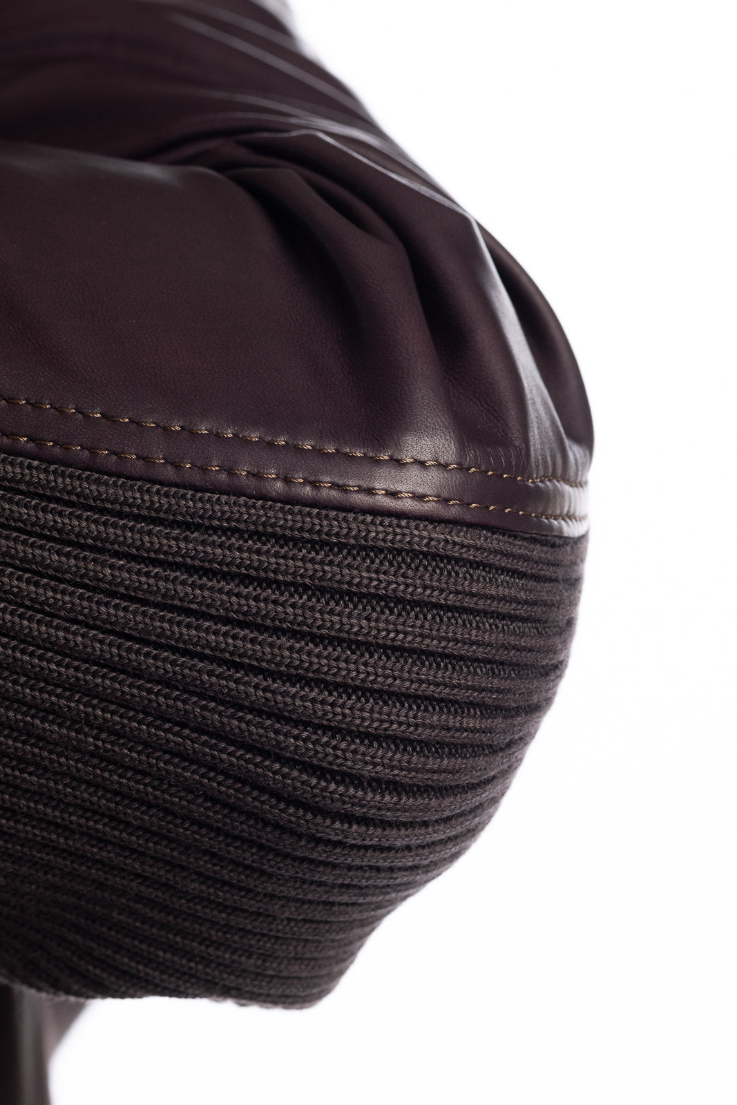 Giacca in pelle con zip PIT testa di moro con lana elasticizzata