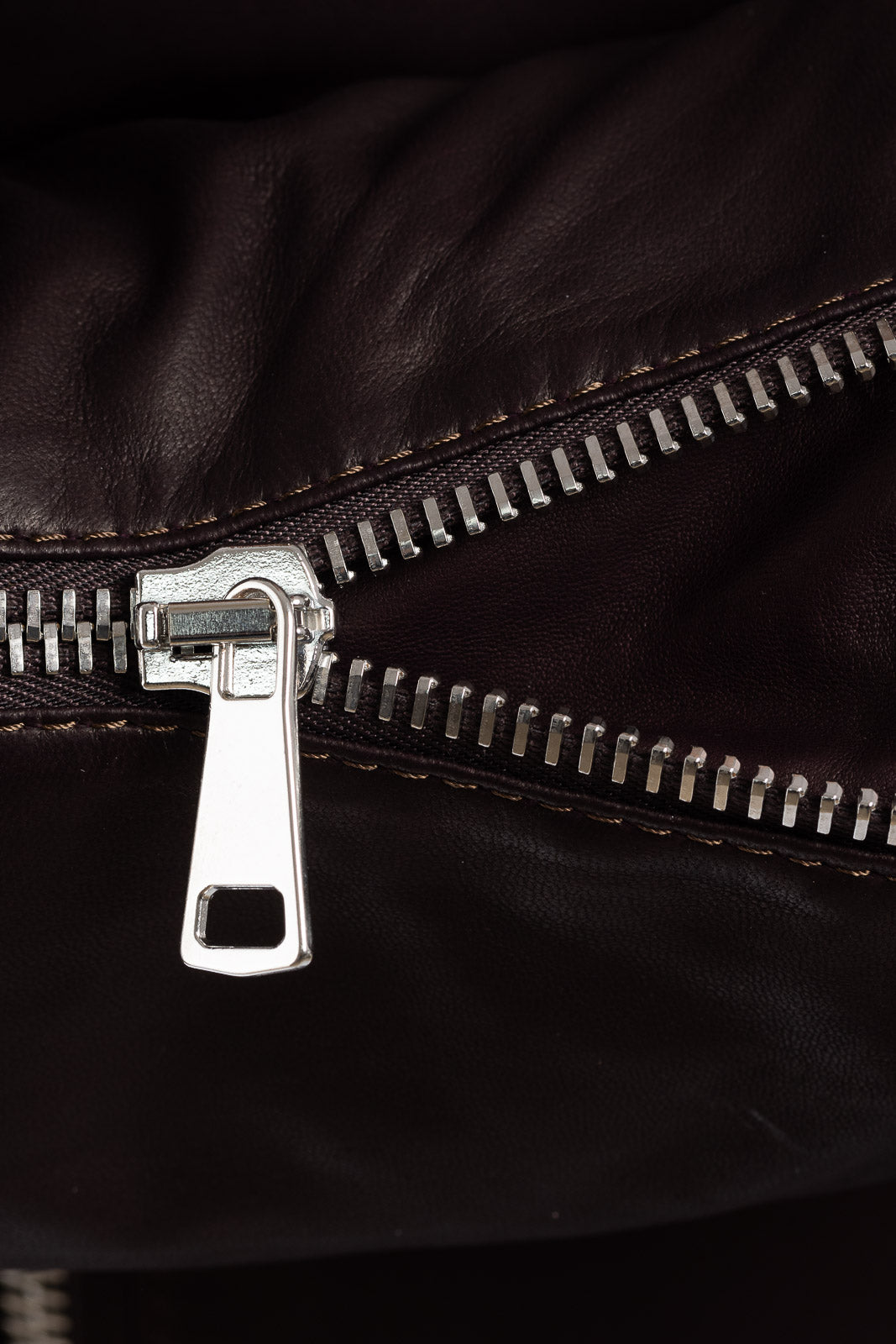 Giacca in pelle con zip PIT testa di moro con lana elasticizzata
